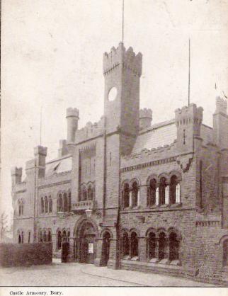 Postcard of Bury Drill Hall - 1908 -  Click to go to next postcard - Bury 1911